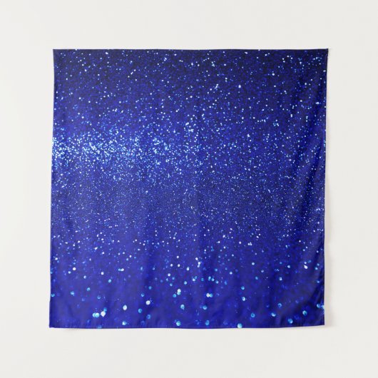 Glinsterende Blauw Glitter Canvas Wandkleed (Voorkant)