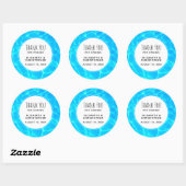 Glinsterende Blauw Zwembad Water Reflecties Bruilo Ronde Sticker (Vel)