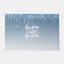 Glinsterende Blauwe Drip Glitter | Thuis Sweet Hom Deurmat