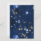 Glinsterende blauwe kerstdiner uitnodiging! kaart (Achterkant)