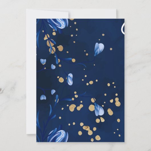 Glinsterende blauwe kerstdiner uitnodiging! kaart (Achterkant)