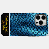 Glinsterende blauwe slangenhuid diep Case-Mate iPhone case (Achterkant (horizontaal))