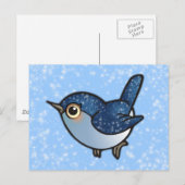 Glinsterende blauwe vogel briefkaart (Voorkant / Achterkant)