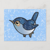 Glinsterende blauwe vogel briefkaart (Voorkant)