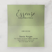 Glinsterende Bleke groene moderne achtergrond Klantenkaartje (Binnenkant ongevouwen)