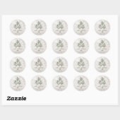 Glinsterende bokeh van dennentakken ronde sticker (Vel)