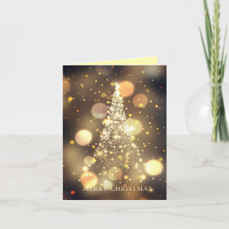 Glinsterende Bokeh Vrolijk Kerstboom Feestdagen Kaart