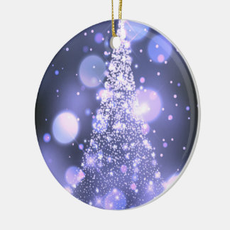 Glinsterende Bokeh Vrolijk Kerstboom Keramisch Ornament