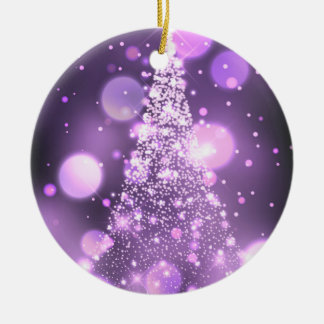 Glinsterende Bokeh Vrolijk Kerstboom Keramisch Ornament