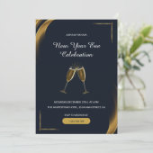 Glinsterende champagneglazen Nieuwjaar Kaart (Staand voorkant)