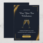 Glinsterende champagneglazen Nieuwjaar Kaart (Voorkant / Achterkant)