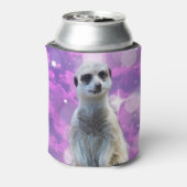Glinsterende charme: Meerkat op roze Bokeh achterg Blikjeskoeler (Blikje Achterkant)