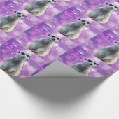 Glinsterende charme: Meerkat op roze Bokeh achterg Cadeaupapier (Hoek)