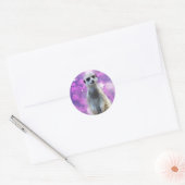 Glinsterende charme: Meerkat op roze Bokeh achterg Ronde Sticker (Envelop)