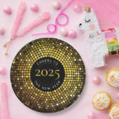 Glinsterende cirkellichten Oud en Nieuw Papieren Bordje (Feest)