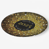 Glinsterende cirkellichten Oud en Nieuw Papieren Bordje (Gekanteld)