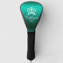 Glinsterende Crown Aqua Golf Head Hoesje