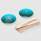 Glinsterende Crown Aqua Handwaaier (Niet-gemonteerd)