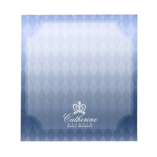 Glinsterende Crown Blue Notitieblok (Voorkant)