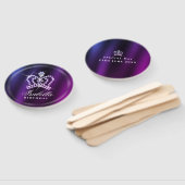 Glinsterende Crown Blue Paarse Handwaaier (Niet-gemonteerd)