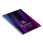 Glinsterende Crown Blue Paarse Notitieboek (Rechterzijde)