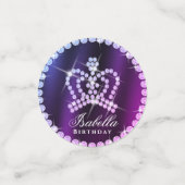 Glinsterende Crown Blue Paarse Satijnen Tafel Conf Confetti (Kleine voorkant)