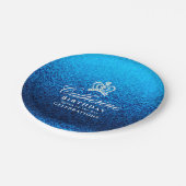 Glinsterende Crown Blue Papieren Bordje (Gekanteld)
