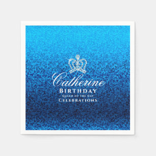 Glinsterende Crown Blue Servet