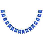Glinsterende Crown Blue Verjaardag bunting banner (Alle)