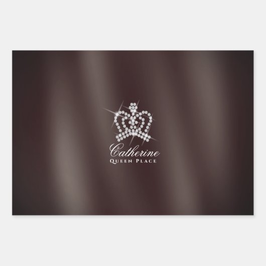 Glinsterende Crown Brown Inpakpapier Vel (Voorkant 2)