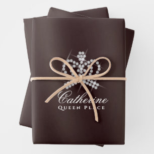 Glinsterende Crown Brown Inpakpapier Vel
