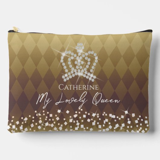 Glinsterende Crown Gold Accessoire Pouch Etui (Voorkant)