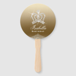 Glinsterende Crown Gold Handwaaier