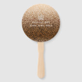 Glinsterende Crown Gold Handwaaier (Achterkant)