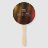 Glinsterende Crown Gold Handwaaier (Achterkant)