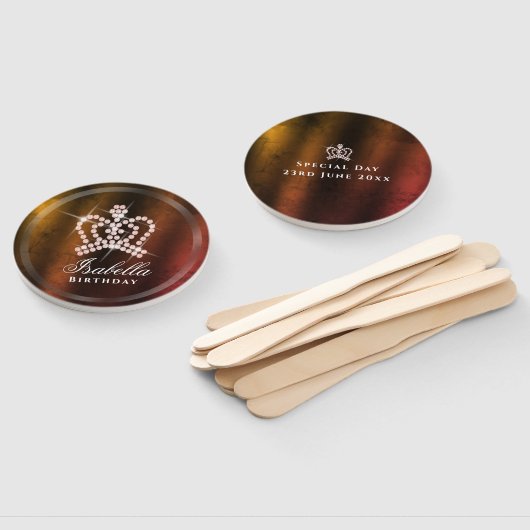 Glinsterende Crown Gold Handwaaier (Niet-gemonteerd)