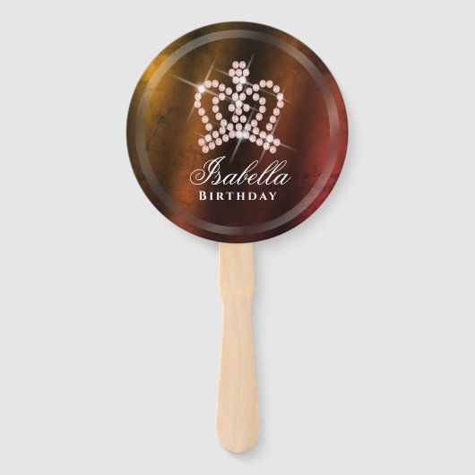 Glinsterende Crown Gold Handwaaier (Voorkant)