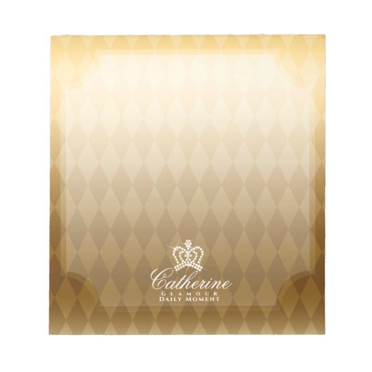 Glinsterende Crown Gold Notitieblok (Voorkant)