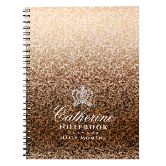Glinsterende Crown Gold Notitieboek (Voorkant)