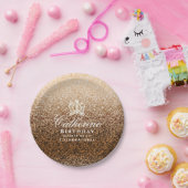 Glinsterende Crown Gold Papieren Bordje (Feest)