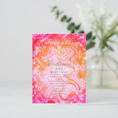 Glinsterende Crown Gradient Pink Peach uitnodiging (Staand voorkant)