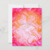 Glinsterende Crown Gradient Pink Peach uitnodiging (Achterkant)