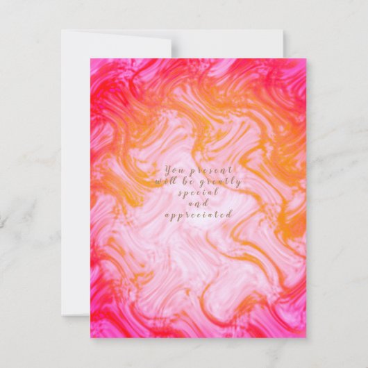 Glinsterende Crown Gradient Pink Peach uitnodiging (Achterkant)