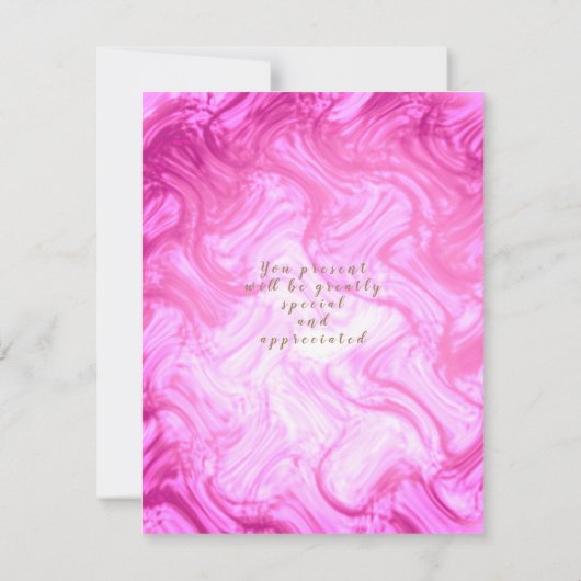 Glinsterende Crown Gradient Roze Uitnodiging (Achterkant)