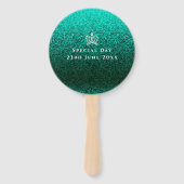 Glinsterende Crown Green Handwaaier (Achterkant)