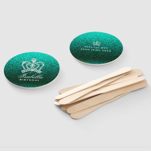 Glinsterende Crown Green Handwaaier (Niet-gemonteerd)