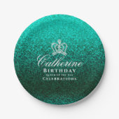 Glinsterende Crown Green Papieren Bordje (Voorkant)