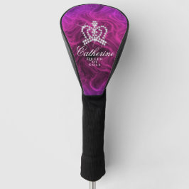 Glinsterende Crown Magenta Golf Head Hoesje Golfheadcover