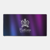 Glinsterende Crown Zwart Blauw Paarse Bureaumat (Voorkant)