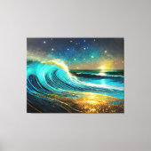 glinsterende divergente oceaangolven canvas afdruk (Voorkant)